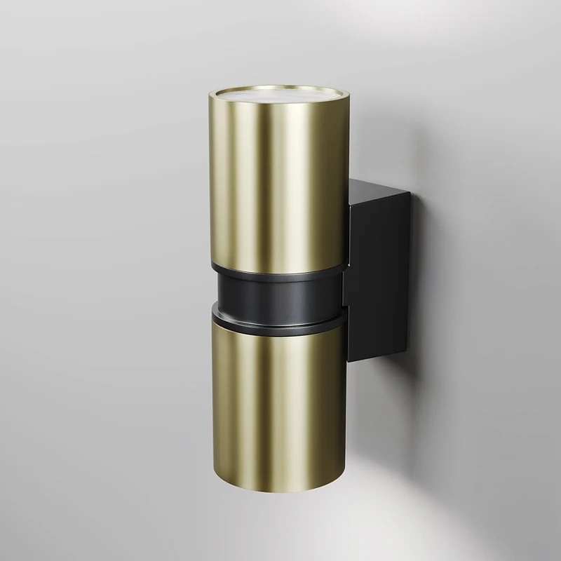 Wandleuchte – Messingfarbenes Aluminium, Wetterfeste Ausführung, IP54 Schutz, 18 cm Höhe - Bowery | Maytoni