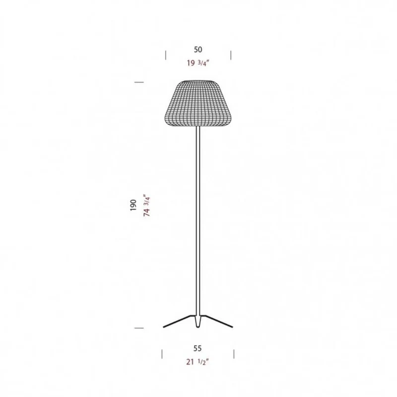 Panzeri Ralph Rattan Stehleuchte 190cm