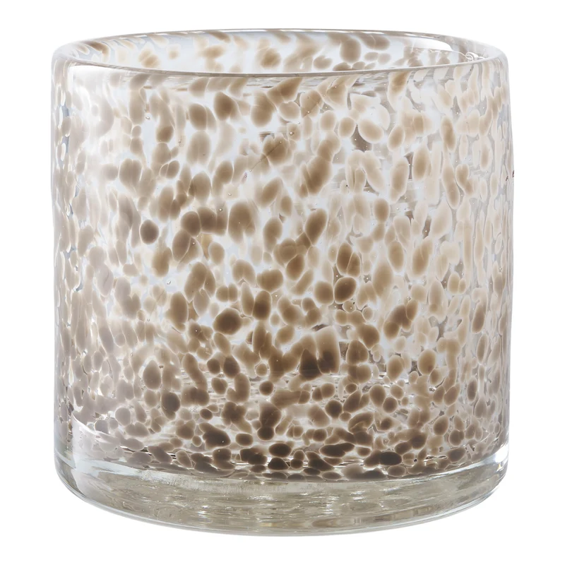 Windlicht – Hellbraunes Glas, Strukturierte Oberfläche, 11,5 cm Höhe | House Nordic