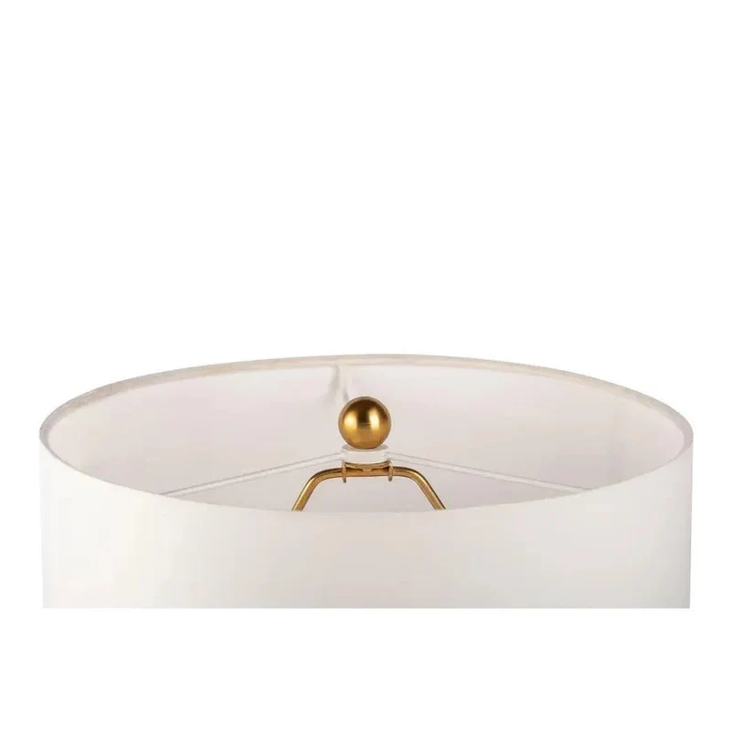 Stehleuchte – Marmor Akzent, Goldfarbenes Gestell, Stoffschirm - Cirus 225 | Kayoom