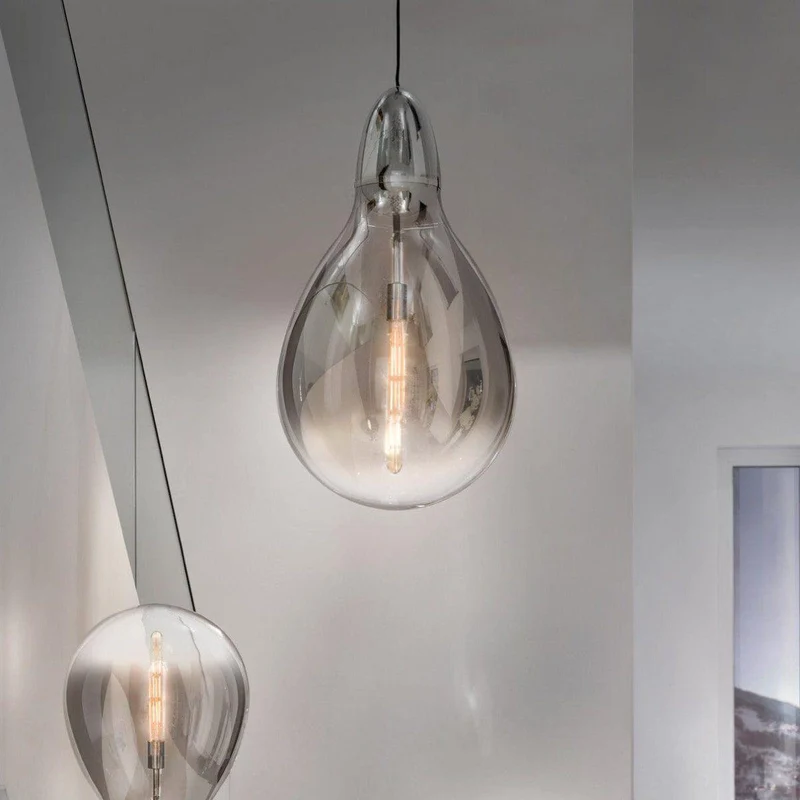 Pendelleuchte kugelförmiges Glasdesign strukturierter Blaseneffekt skulpturale Lichtform - Bolha | Sompex