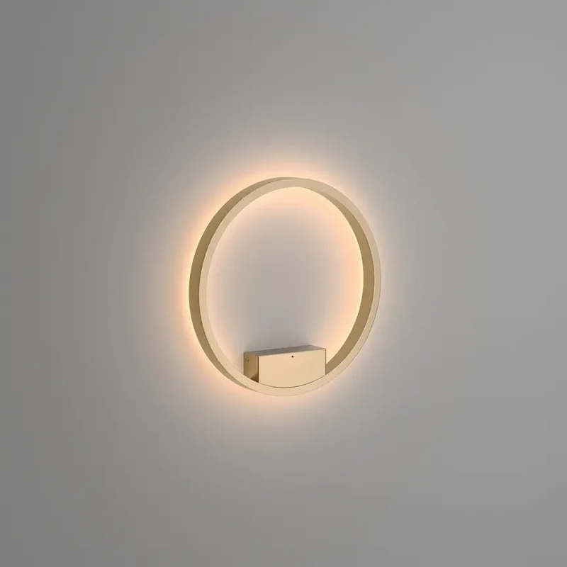 Wandleuchte – Messingfarbenes Aluminium, 25W Leistung, Warmweiß, Ø40 cm - Rim | Maytoni