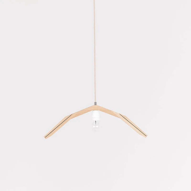 Holz Hängelampe mit Schirm Ø 62cm Konisch