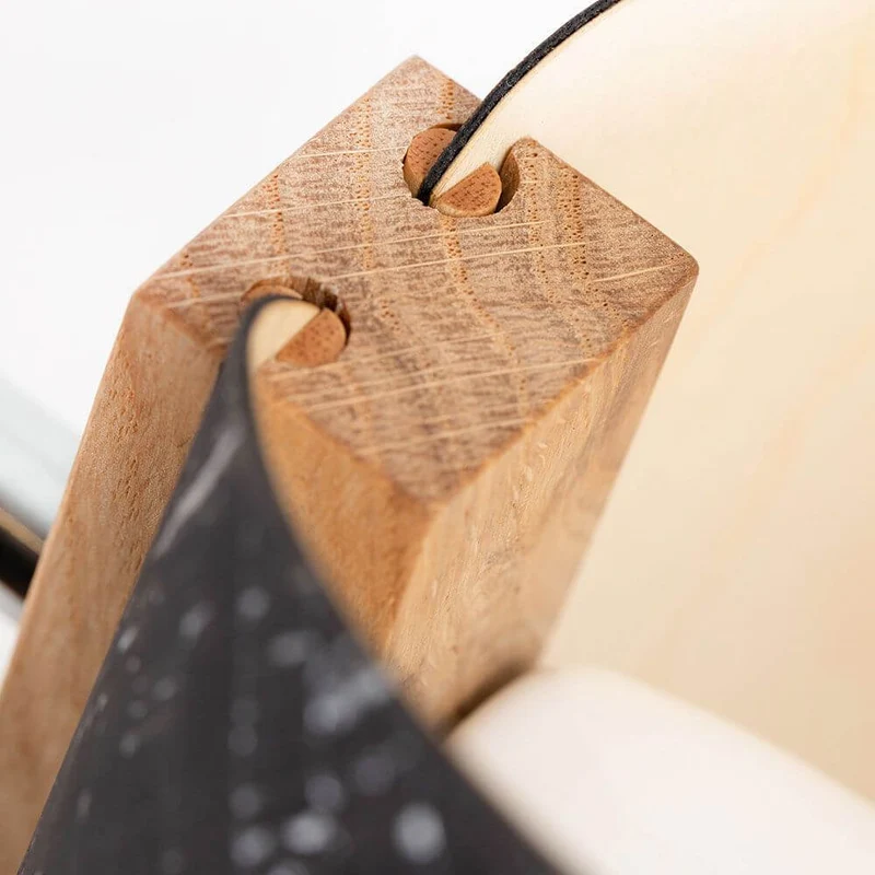 Holz Tischlampe mit Schirm Zylindrisch