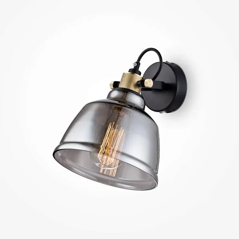 Wandleuchte – Metall & Glas, E27 Fassung, Rauchglas, 27 cm Höhe - Irving | Maytoni
