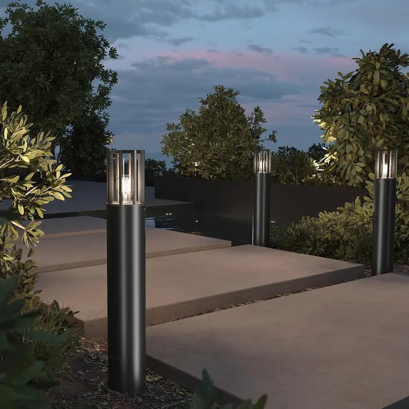 Landschaftsleuchte – Graphit Aluminium, IP54 Schutz, 120 mm Höhe, E27 Licht - Barrel | Maytoni