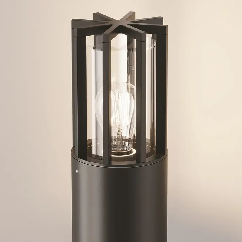 Landschaftsleuchte – Graphit Aluminium, IP54 Schutz, 120 mm Höhe, E27 Licht - Barrel | Maytoni