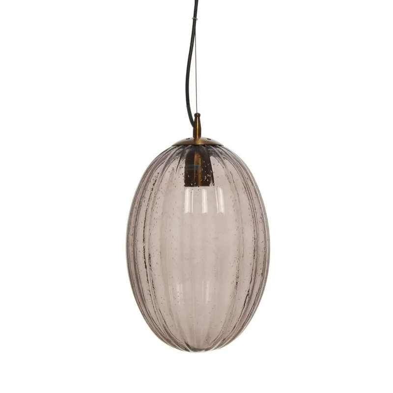 Pendelleuchte – Graues Glas, Retro-Stil, Strukturierte Oberfläche, 36 cm - Virgina 125 | Kayoom