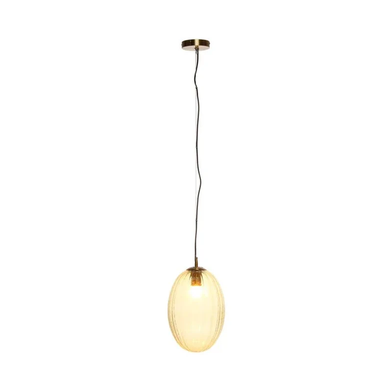 Pendelleuchte – Bernsteinglas, Retro-Stil, Strukturierte Oberfläche, 36 cm - Virgina 125 | Kayoom