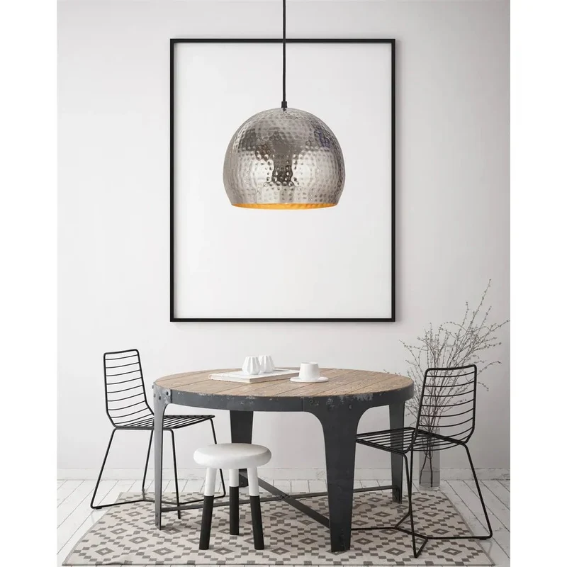Pendelleuchte – Nickelfarbenes Eisen, Industrieller Stil, Warmes Licht, 21 cm - Factory Style Small | Kayoom
