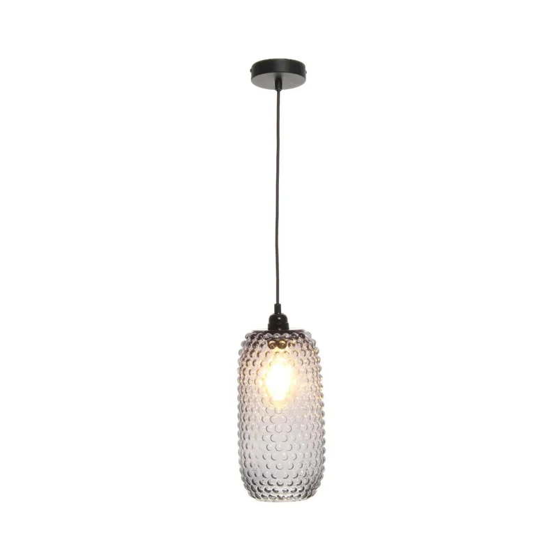 Pendelleuchte – Graues Glas, Retro-Stil, Stimmungsvolles Licht, 34 cm - Irina 125 | Kayoom