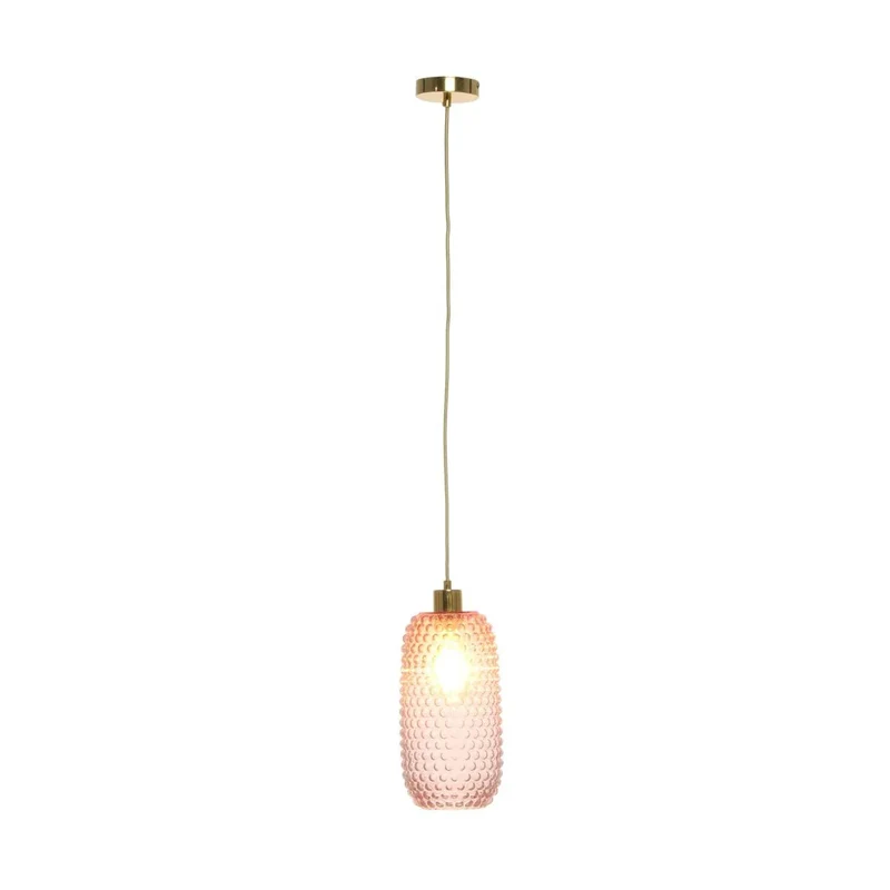 Pendelleuchte – Rosafarbenes Glas, Retro-Stil, Stimmungsvolles Licht, 34 cm - Irina 125 | Kayoom