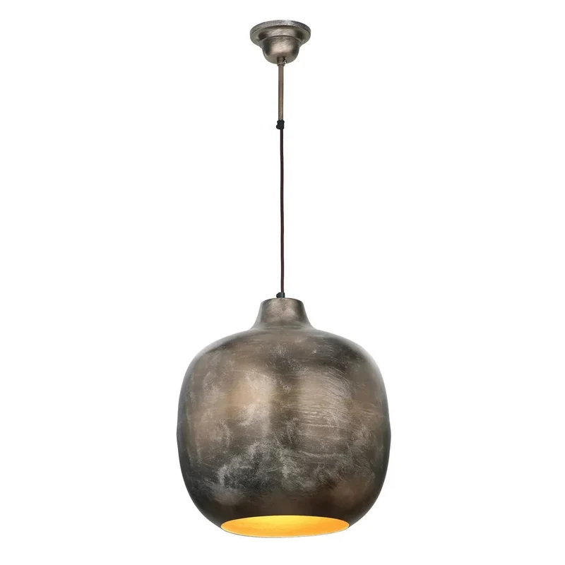 Pendelleuchte – Bronze Eisen, Industrieller Stil, Metallische Oberfläche, 43 cm - Sawyer 125 | Kayoom