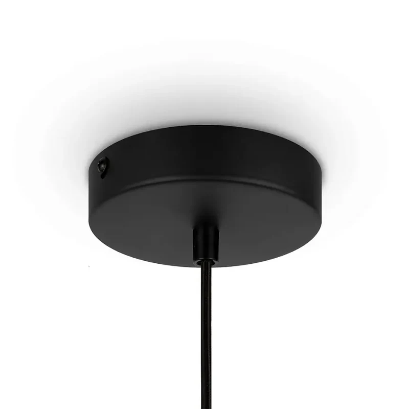 Pendelleuchte – Schwarzes Metall, Holzschirm, Vasen Design, E27 Fassung, IP20 Schutz, Ø35 cm - Roots | Maytoni