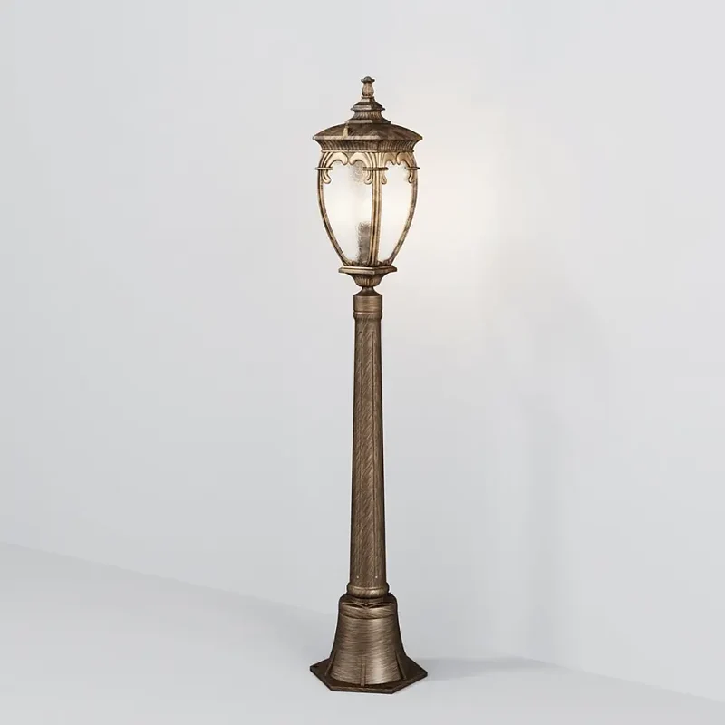 Landschaftsleuchte – Schwarz-Gold Aluminium, 1 × E27, IP44 Schutz, Höhe 113 cm - Fleur | Maytoni