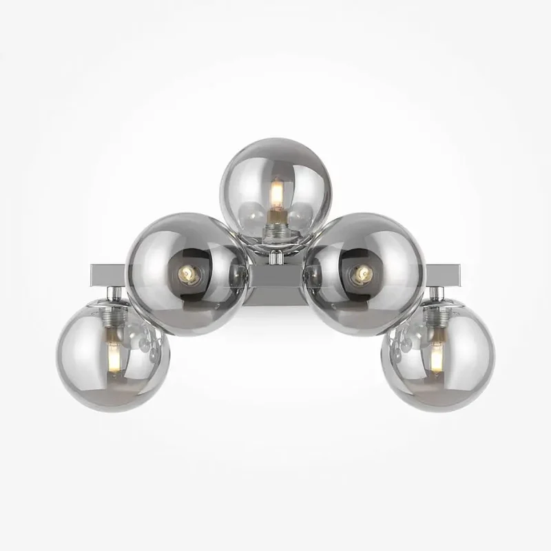 Wandleuchte – Chrom Metall, 5 Glasschirme, G9 Technik - Dallas | Maytoni