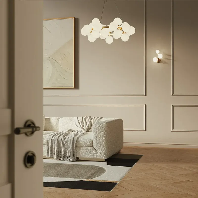 Wandleuchte – Messing Metall, 3-flammiges Design, Glasschirme - Dallas | Maytoni