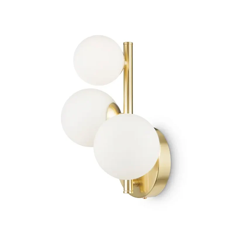 Wandleuchte – Messing Metall, 3-flammiges Design, Glasschirme - Dallas | Maytoni