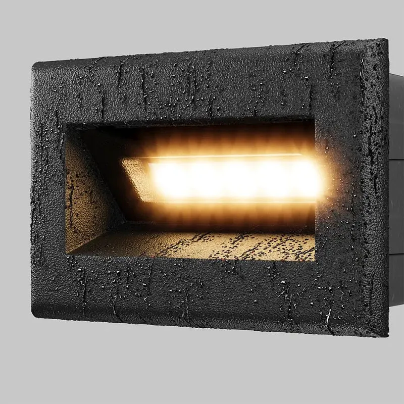 Treppenleuchte – Schwarzes Metall, IP65 Schutz, 8,4 cm Länge - Bosca | Maytoni