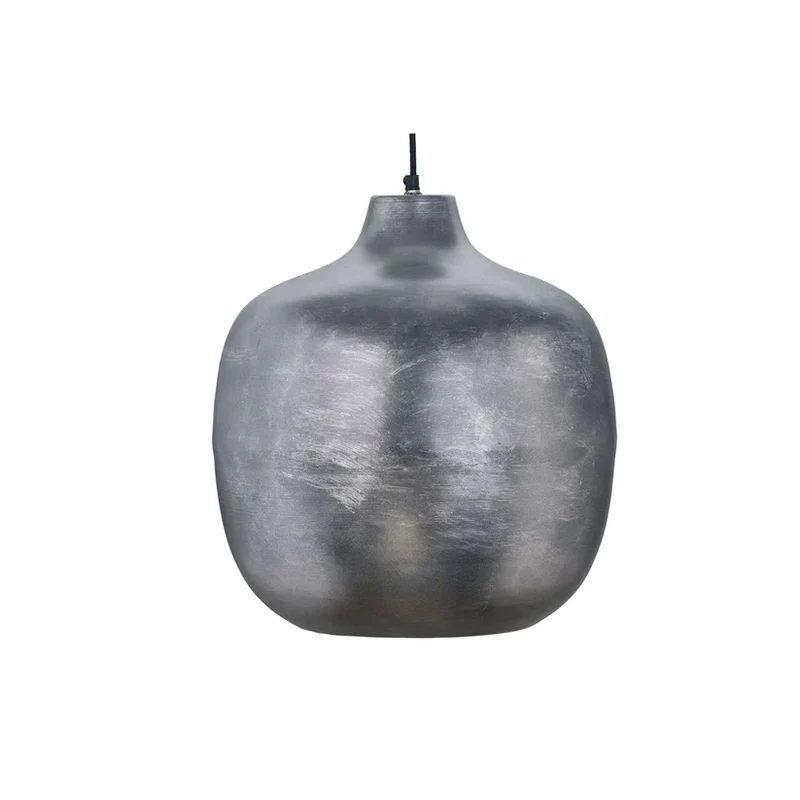 Pendelleuchte – Silbernes Eisen, Industrieller Stil, Metallische Oberfläche, 43 cm - Sawyer 125 | Kayoom
