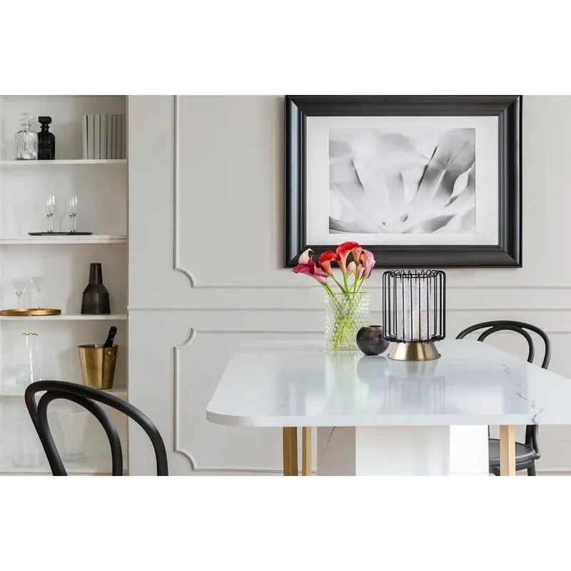 Windlicht – Drahtgeflecht Design, Gehämmertes Glas, Schwarz Gold, Höhe 31 cm - Malibu 225 | Kayoom