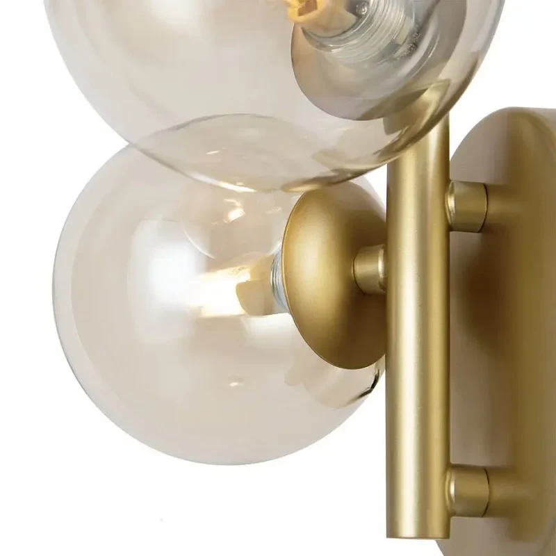 Wandleuchte – Gold Metall, 3-flammiges Design, Glasschirme - Dallas | Maytoni