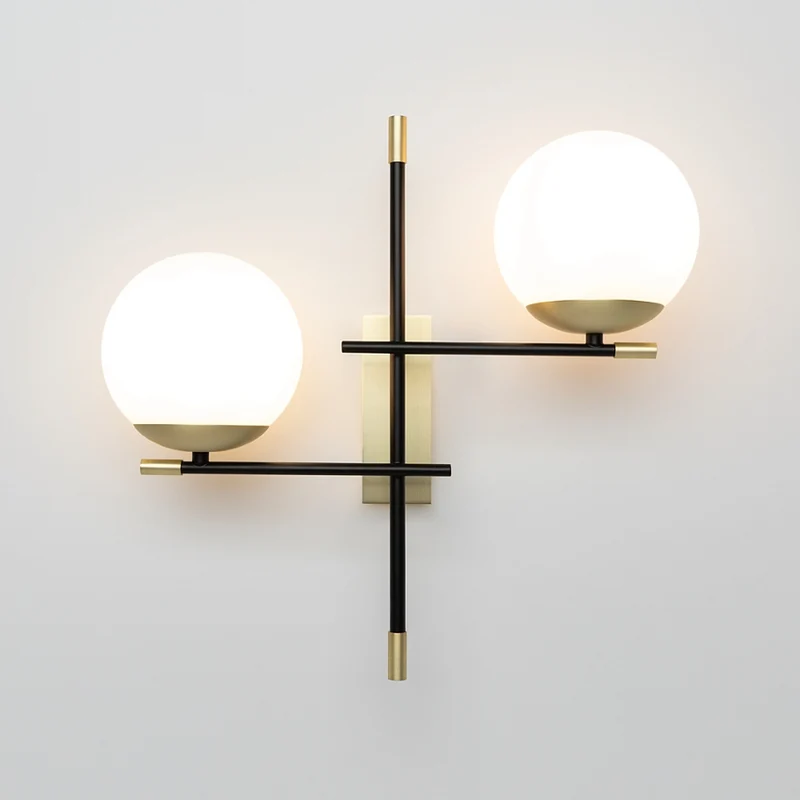 Wandleuchte – Schwarzes Metall, Rechtes Design, 2× E14, 40 W Leistung - Nostalgia | Maytoni