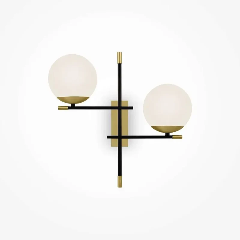 Wandleuchte – Schwarzes Metall, Linkes Design, 2× E14, 40 W Leistung - Nostalgia | Maytoni