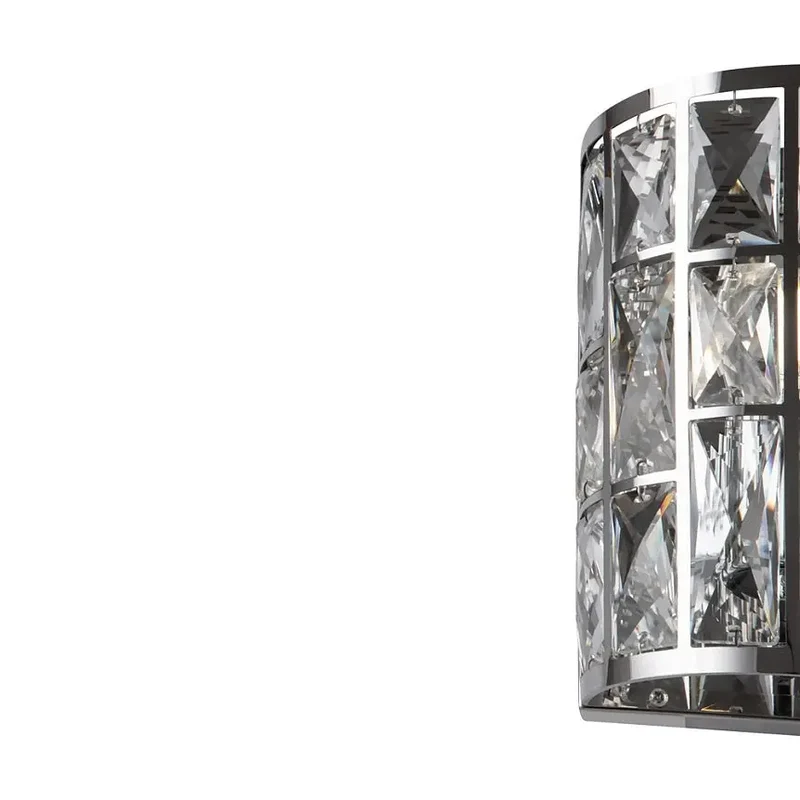Wandleuchte – Chromfarbenes Metall, 1× E27 Fassung, 60 W Leistung, Kristallschirm - Gelid | Maytoni