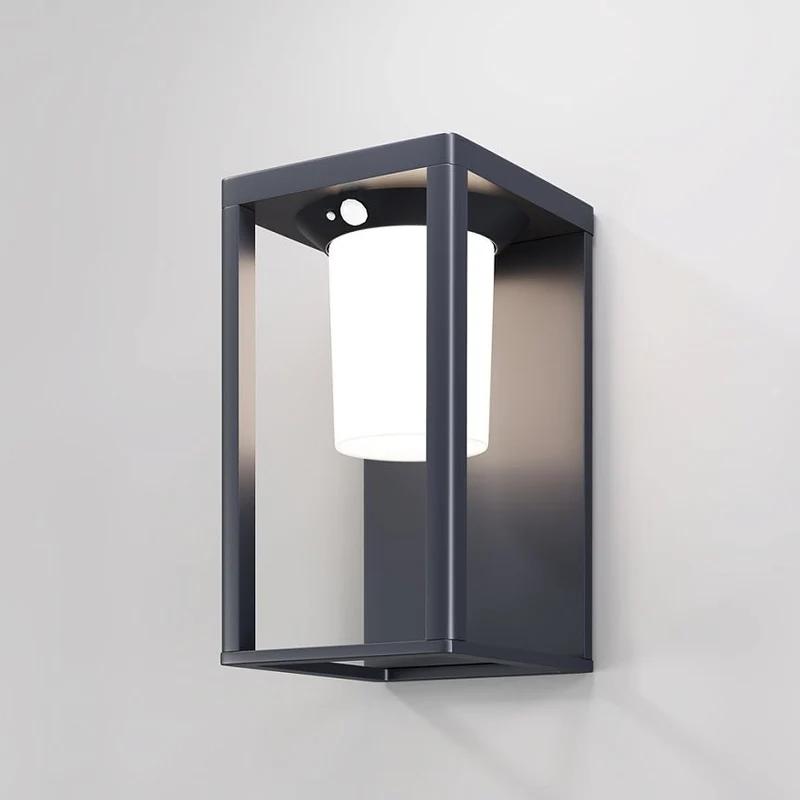 Wandleuchte aus grafitfarbenem Aluminium, solarbetriebenes LED mit Bewegungsmelder – Shatter | Maytoni