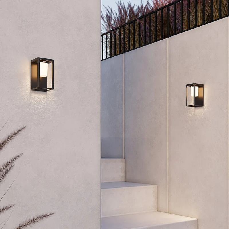 Wandleuchte aus grafitfarbenem Aluminium, solarbetriebenes LED mit Bewegungsmelder – Shatter | Maytoni