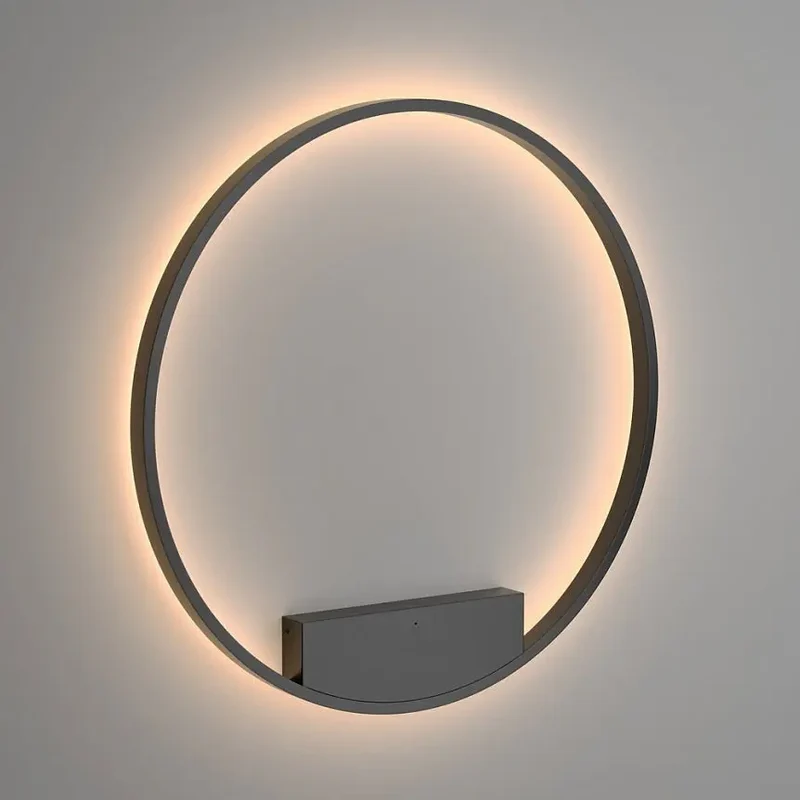 Wandleuchte – Schwarzes Aluminium, 51W Leistung, Warmweiß, Ø80 cm - Rim | Maytoni