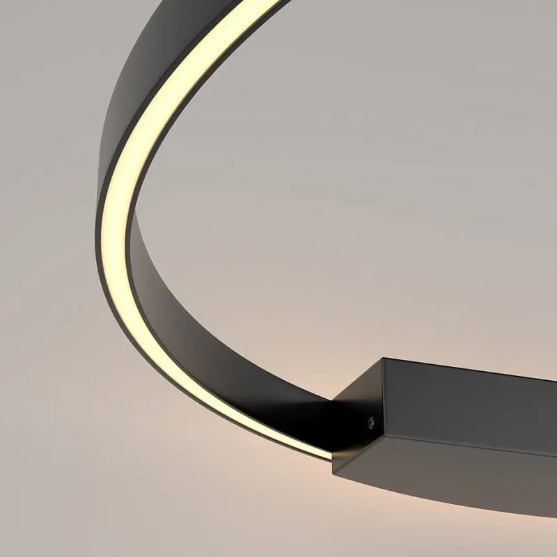 Wandleuchte – Schwarzes Aluminium, 51W Leistung, Warmweiß, Ø80 cm - Rim | Maytoni