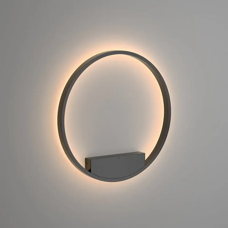 Wandleuchte – Schwarzes Aluminium, 37W Leistung, Warmweiß, Ø60 cm - Rim | Maytoni