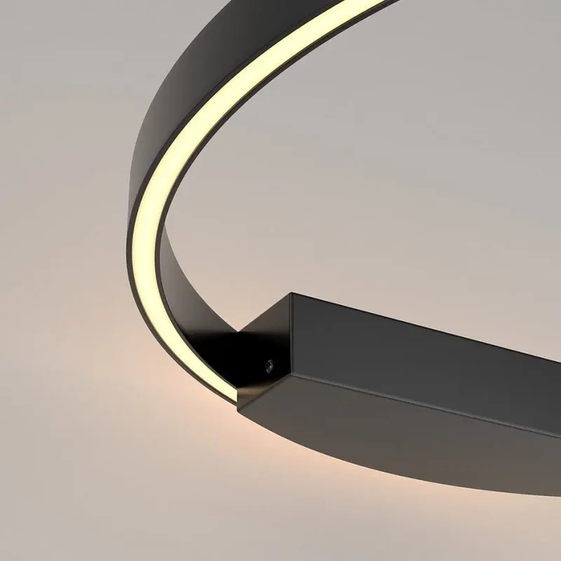 Wandleuchte – Schwarzes Aluminium, 37W Leistung, Warmweiß, Ø60 cm - Rim | Maytoni