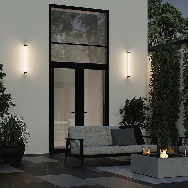 Wandleuchte – Schwarzes Aluminium, 16 W LED, IP54 Schutz, 50 cm Höhe - Rounge | Maytoni