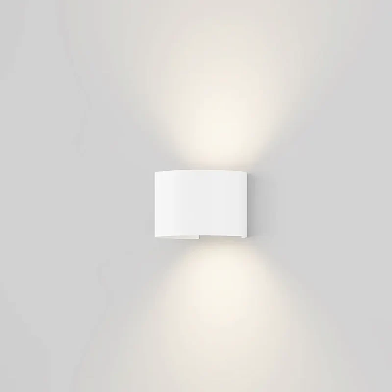 Fassadenbeleuchtung – Weißes Metall, 6 W LED, IP54 Schutz, 90° Abstrahlwinkel, Höhe 9,5 cm - Fulton | Maytoni