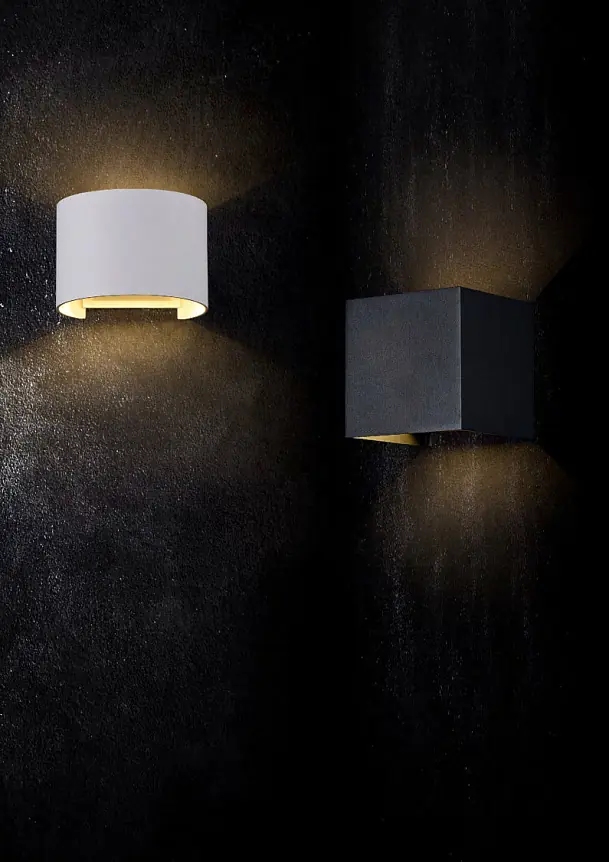 Fassadenbeleuchtung – Weißes Metall, 6 W LED, IP54 Schutz, 90° Abstrahlwinkel, Höhe 9,5 cm - Fulton | Maytoni