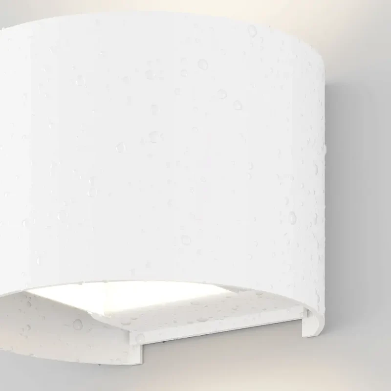 Fassadenbeleuchtung – Weißes Metall, 6 W LED, IP54 Schutz, 90° Abstrahlwinkel, Höhe 9,5 cm - Fulton | Maytoni