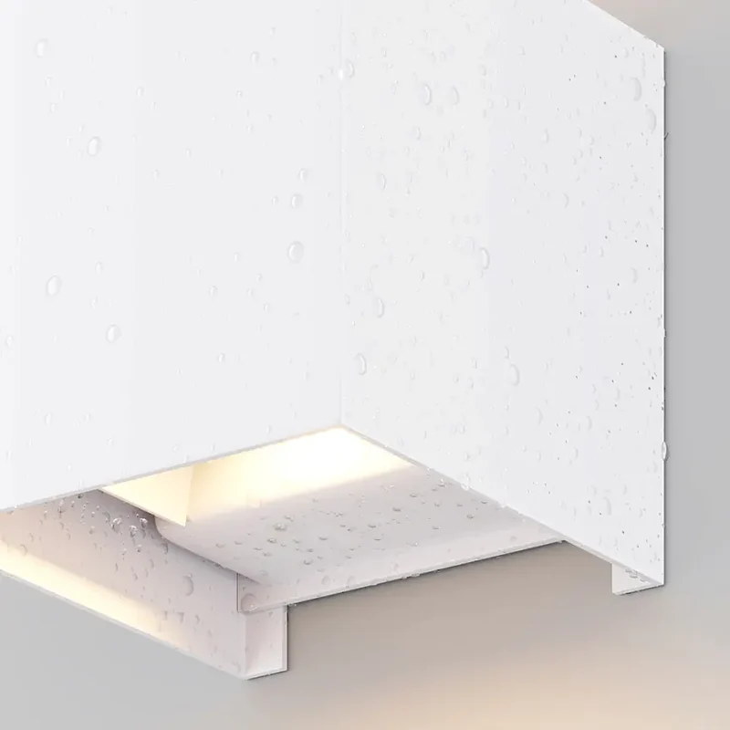 Fassadenbeleuchtung – Weißes Metall, 6 W LED, IP54 Schutz, 64° Abstrahlwinkel, Höhe 10,0 cm - Fulton | Maytoni