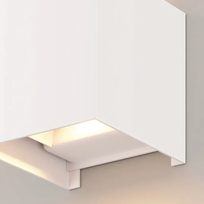 Fassadenbeleuchtung – Weißes Metall, 6 W LED, IP54 Schutz, 64° Abstrahlwinkel, Höhe 10,0 cm - Fulton | Maytoni