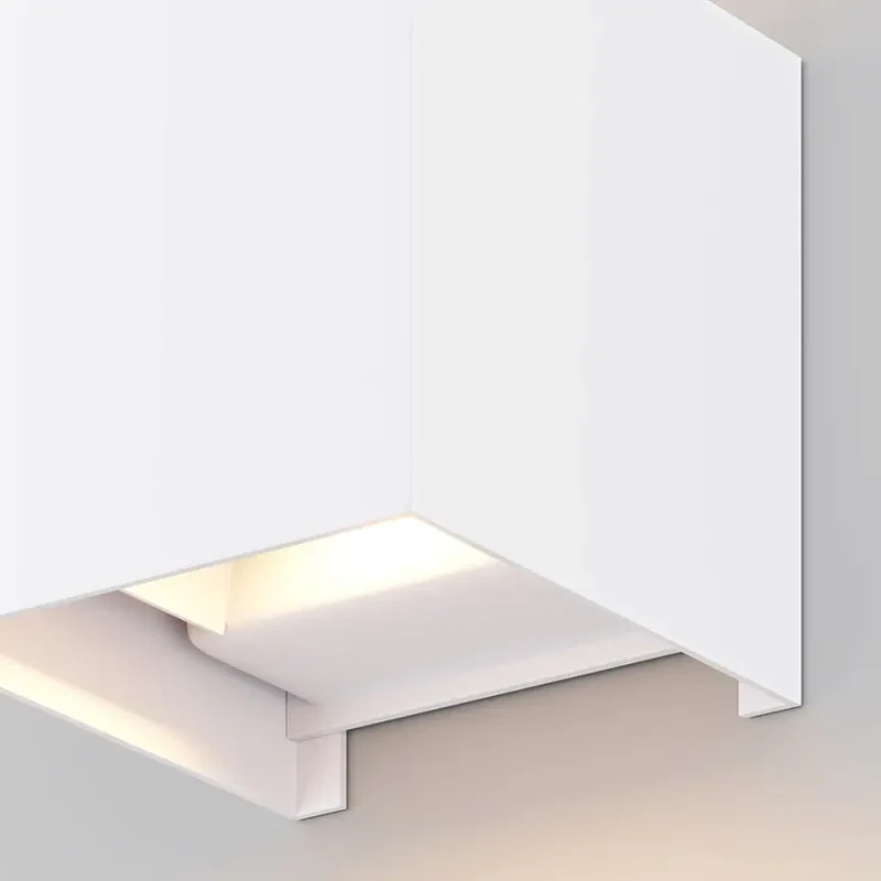 Fassadenbeleuchtung – Weißes Metall, 6 W LED, IP54 Schutz, 64° Abstrahlwinkel, Höhe 10,0 cm - Fulton | Maytoni