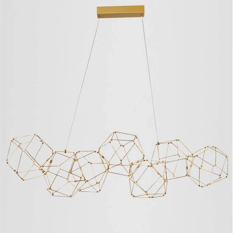 Nebula LED Würfel Pendellampe Goldfarben