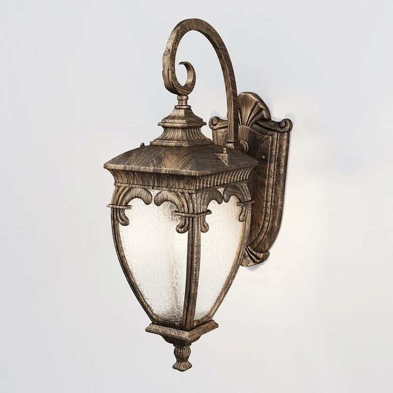 Wandleuchte – Schwarz-Gold Aluminium, 1 × E27, IP44 Schutz, Höhe 48 cm - Fleur | Maytoni