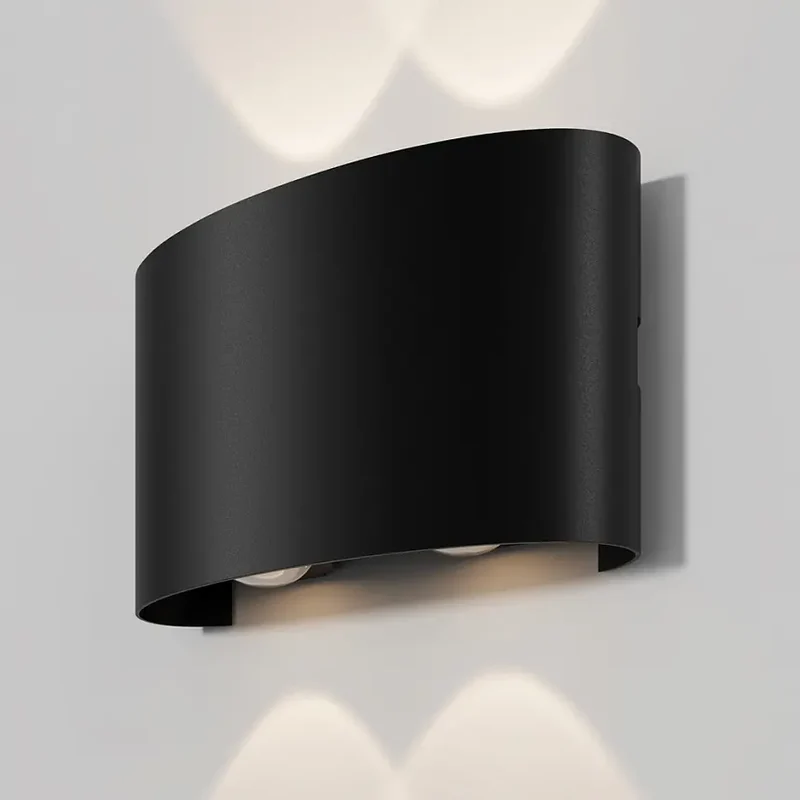 Fassadenbeleuchtung – Schwarzes Finish, Metallgehäuse, 4W Leistung, Warmweiß - Strato | Maytoni