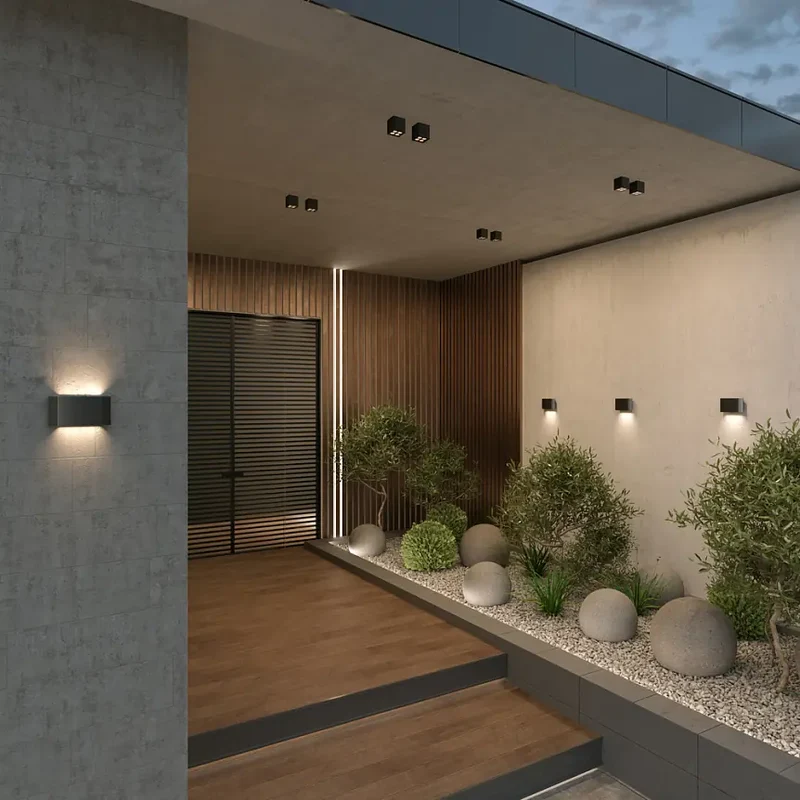 Fassadenbeleuchtung – Graphitfarbenes Aluminium, 5W LED, Warmweiß Licht, IP54 Schutz - Pull | Maytoni