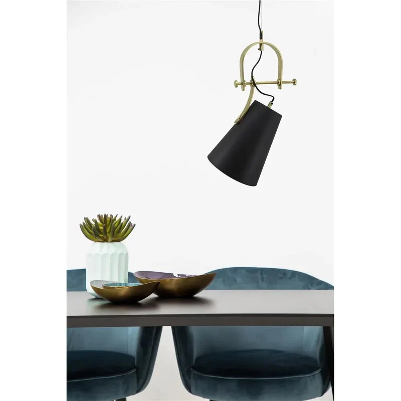 Pendelleuchte – Braunes Eisen, Goldene Akzente, Mattes Finish, 54 cm - Calone 287 | Kayoom