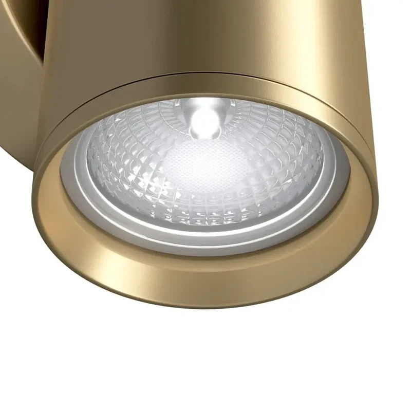 Wandleuchte – Mattgoldenes Aluminium, 1× GU10 Fassung, 10 W Leistung, 10 cm Höhe - Focus S | Maytoni