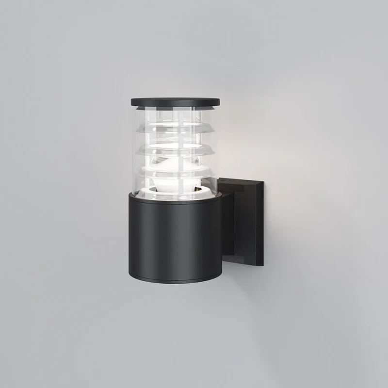 Wandleuchte – Schwarzes Aluminium, E27 Fassung, IP54 Schutz, 20 cm Höhe - Bronx | Maytoni