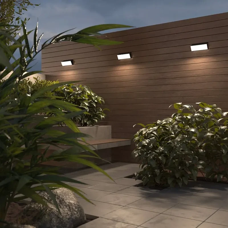 Wandleuchte – Graphitfarbenes Aluminium, Warmweißes Licht, IP54 Schutz, 30 cm Höhe - Brick | Maytoni